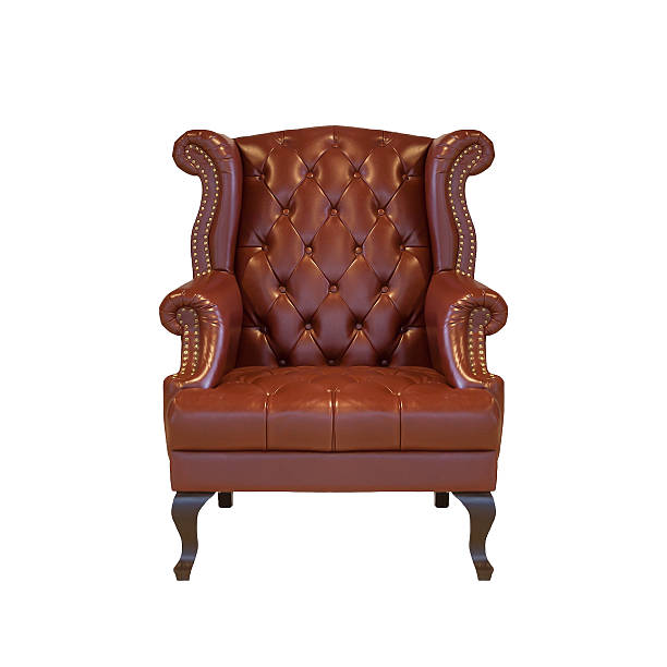 istock Brown classical style Armchair sofa couch on isolated white background. 582263172