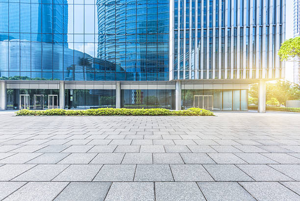 istock empty pavement front of office entrance 582263864