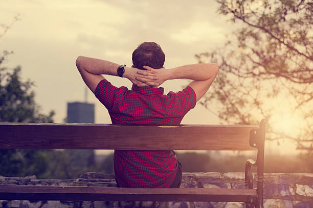 istock Modern guy enjoying outdoors. 582269724