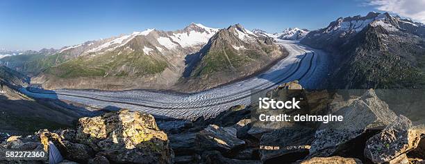 View Of The Glacier Eggishornn Aletsch Switzerland Stock Photo - Download Image Now