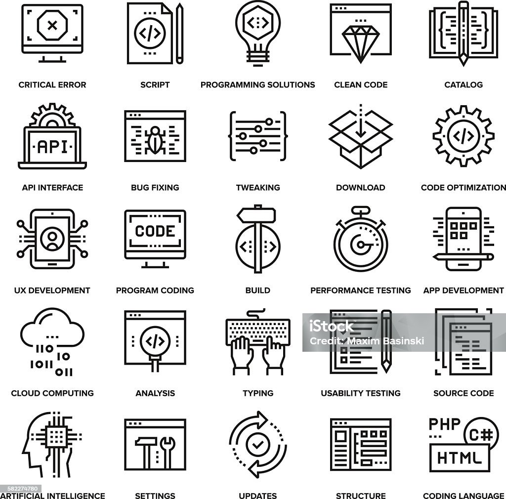 Ikon Pengkodean Program Ilustrasi Stok - Unduh Gambar Sekarang - Alat ...