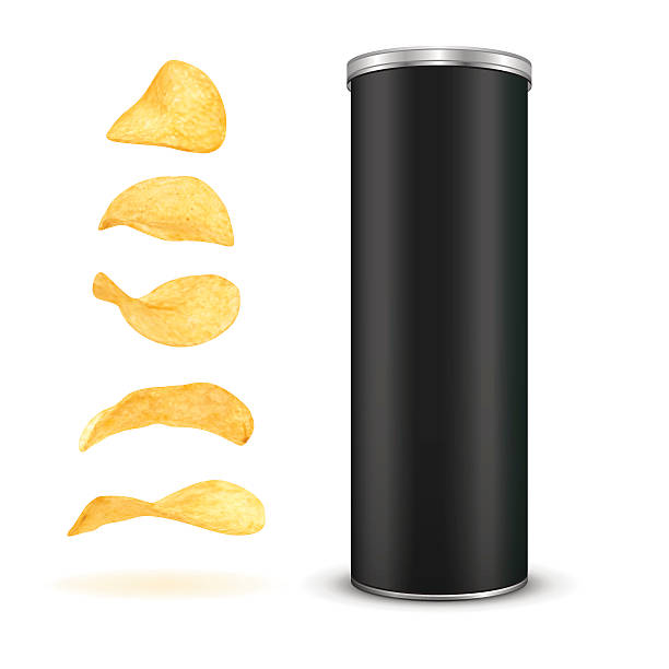 kartoffelchips snack, isoliert auf weißem hintergrund - potato chip stock-grafiken, -clipart, -cartoons und -symbole