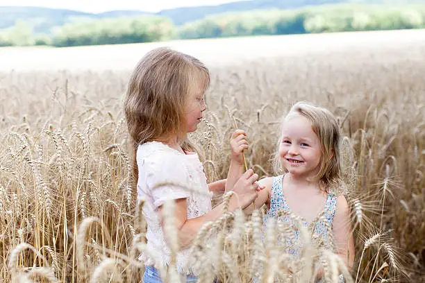 Girls in the grain field