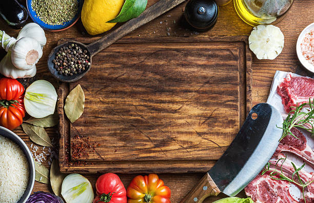 istock Ingredients for cooking healthy meat dinner. Raw uncooked lamb chops 582289768