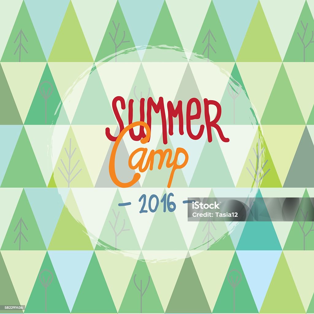 Summer camp for kids background with trees and mountains Summer camp for kids background with trees and mountains abstract pattern. Vector illustration. Summer Camp stock vector
