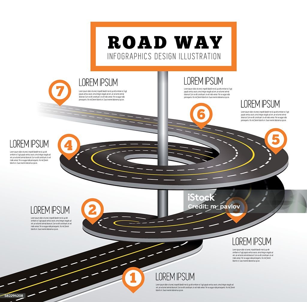 Way Graphics Design Road Way Design Infographics Stock Illustration - Download Image Now ...