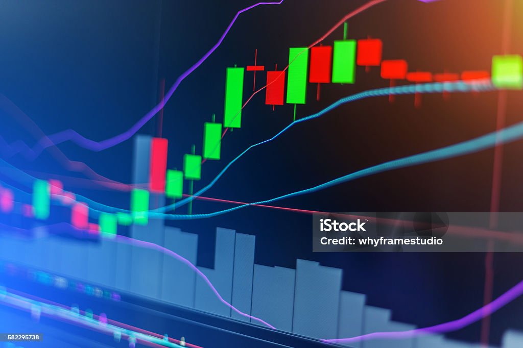 graph chart of stock market investment trading Candle stick graph chart of stock market investment trading stock market concept and background Abstract Stock Photo