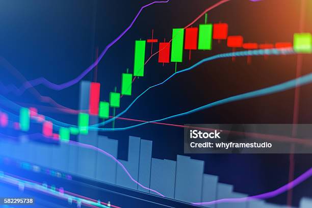 Graph Chart Of Stock Market Investment Trading Stock Photo - Download Image Now - Abstract, Bear Market, Bull Market