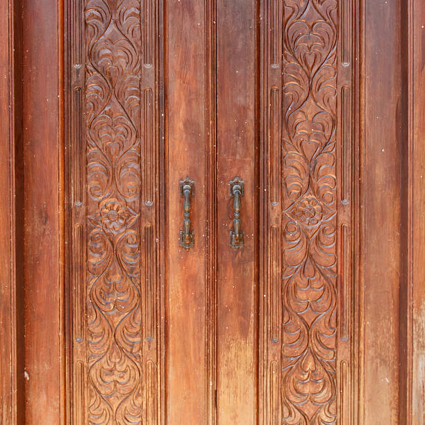 istock Ancient wooden door 582301436