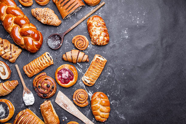delizioso e dolce sfondo di pasticceria stagionale - pastry crust foto e immagini stock