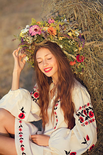istock Beautiful girl in meadow 582312652