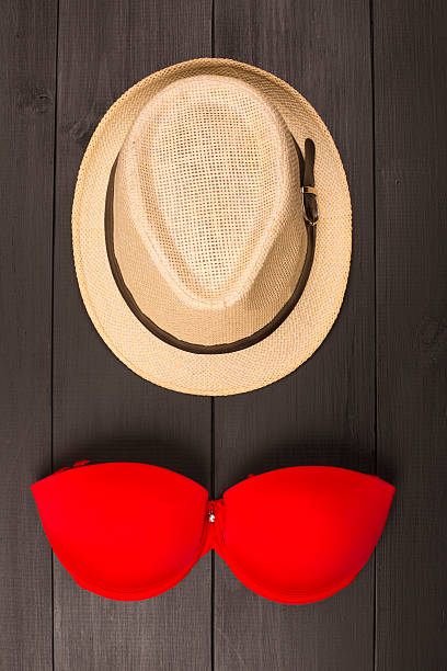 beach accessories on wooden board