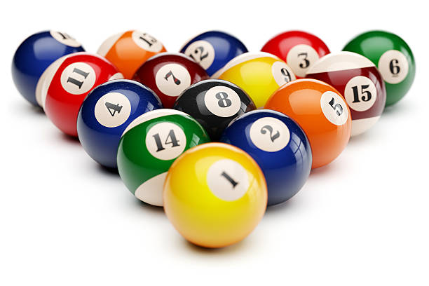 Snooker billiard balls pyramid Snooker billiard balls pyramid isolated on white background 3d pool ball stock pictures, royalty-free photos & images