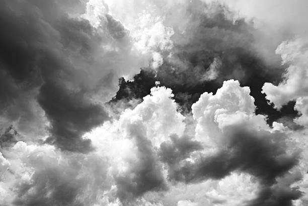 istock Dark Turbulent Sky with Storm Ominous Clouds 582316282