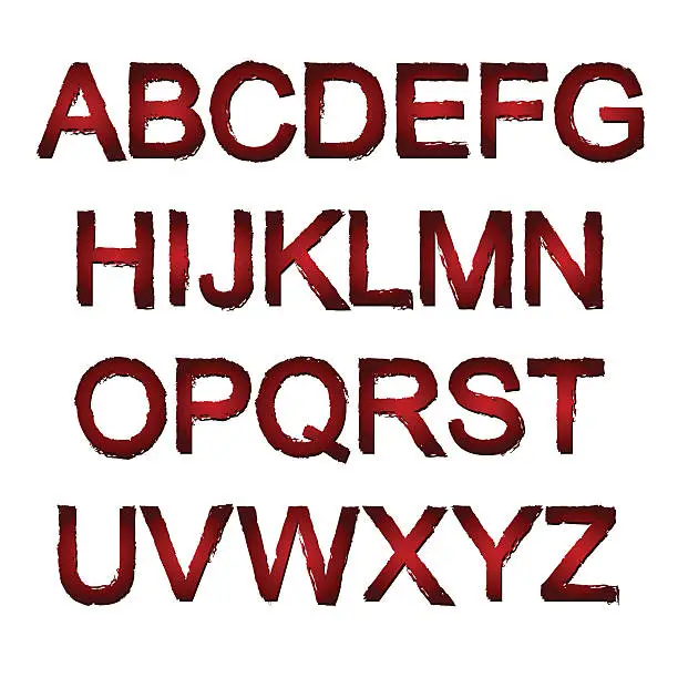 Vector illustration of red font