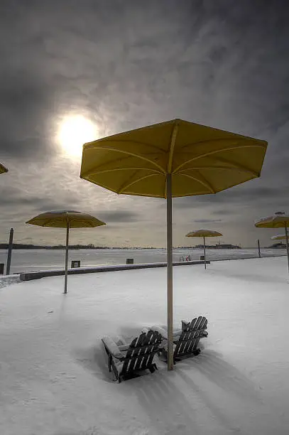 Snowy HTO Park Beach in Toronto