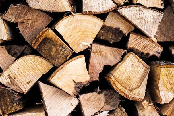 istock Chopped Wood Pieces. Woodpile 583690924