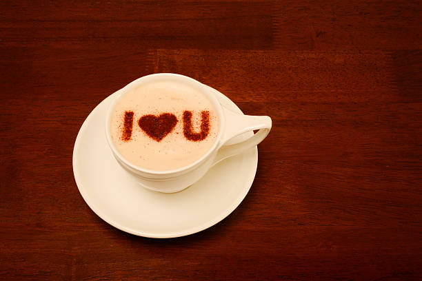 Froth Art with I Love You stock photo