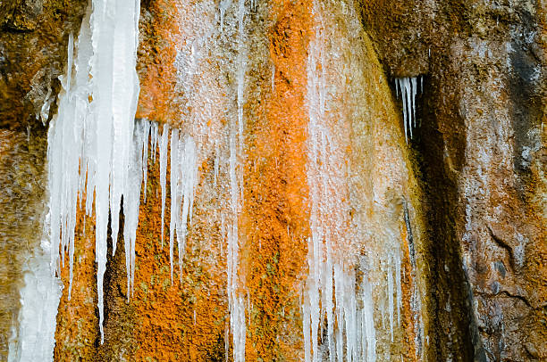 icicles  - idaho waterfall natural landmark extreme terrain fotografías e imágenes de stock