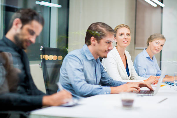 istock Business People Listening Presentation 583704850
