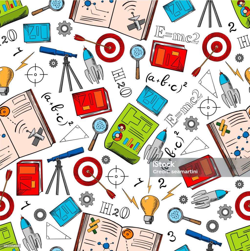 Science Background With Physics Seamless Pattern Stock Illustration ...