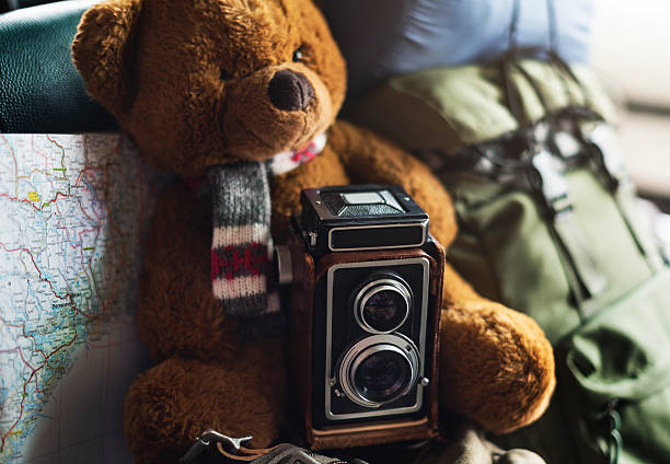 Camera Vintage Map Photograph Location Style Concept