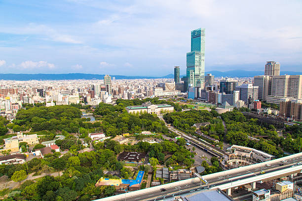 istock Osaka city landscape, Japan 583708552