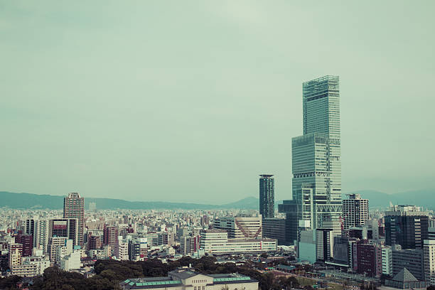 istock Osaka city landscape, Japan 583708782