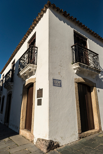 Colonia del Sacramento, Uruguay - July 7, 2016: View of the facade of the Spanish Museum (Museo Español) building in the historic district of Colonia del Sacramento in Uruguay