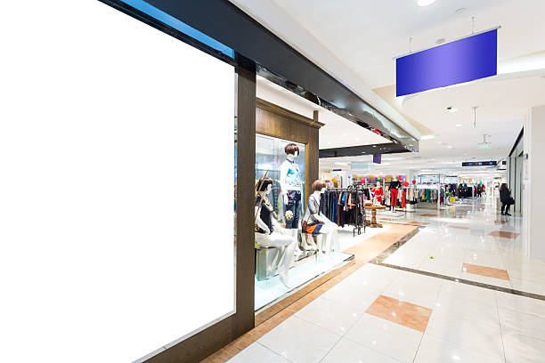 istock empty corridor with huge billboard in shopping mall 583712906