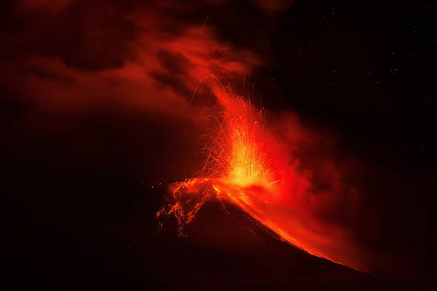 istock Explosion Of Tungurahua Volcano At Night 583713356