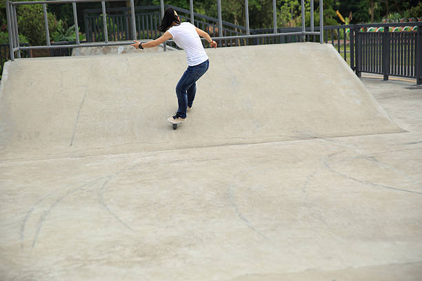 istock freeline skateboarder riding on freeline at skatepark 583714040