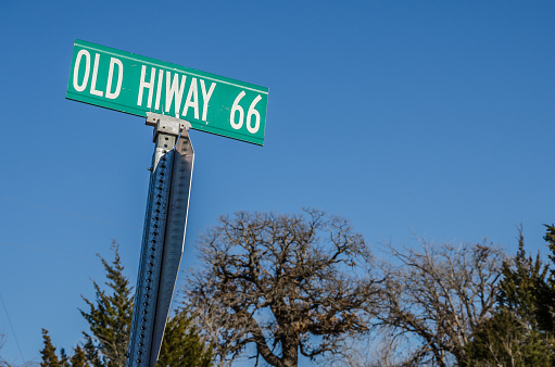 Old Hiway 66 is an unusual sign on Route 66 in Oklahoma with that spelling