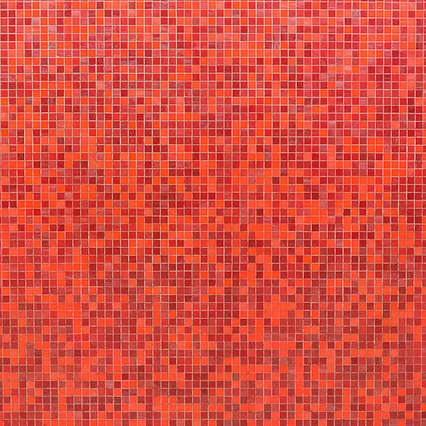 istock Background mosaic wall in red color for copy space backdrop. 583714746