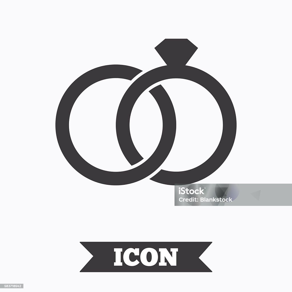 Wedding Rings Sign Icon Engagement Symbol Stock Illustration - Download ...