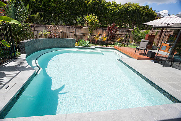 istock Key shaped water pool at daytime with the sunlight 583721116