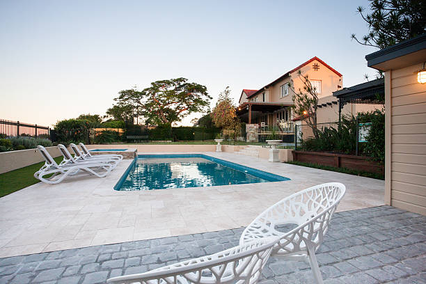 istock Outdoor is relaxing area with a swimming pool 583723084