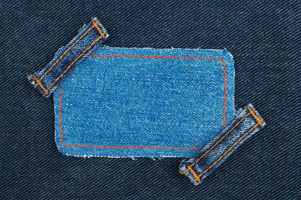 istock Frame, tag, price  with two straps jeans, lies on the 583724006