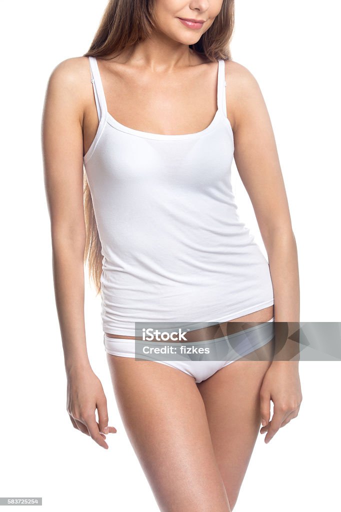 abstraktion modnes hoppe Torso Closeup Beautiful Girl In White Tank Top Stock Photo - Download Image  Now - Adult, Adults Only, Arts Culture and Entertainment - iStock