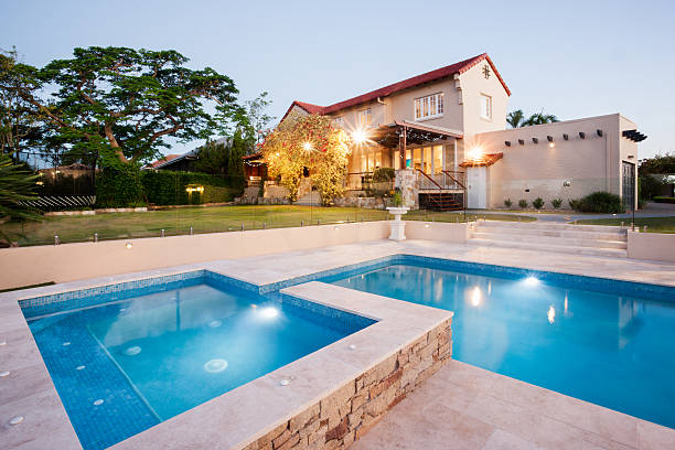 istock View of a modern hotel from the pool side 583726196