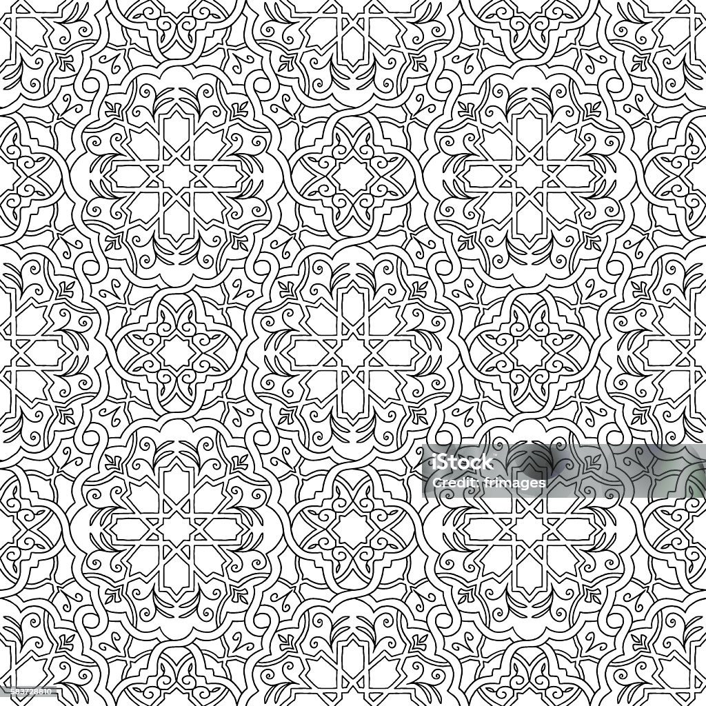 Pencil Pattern Making Arabesque Hand Drawn Arabesque Pattern Stock Illustration - Download Image Now ...