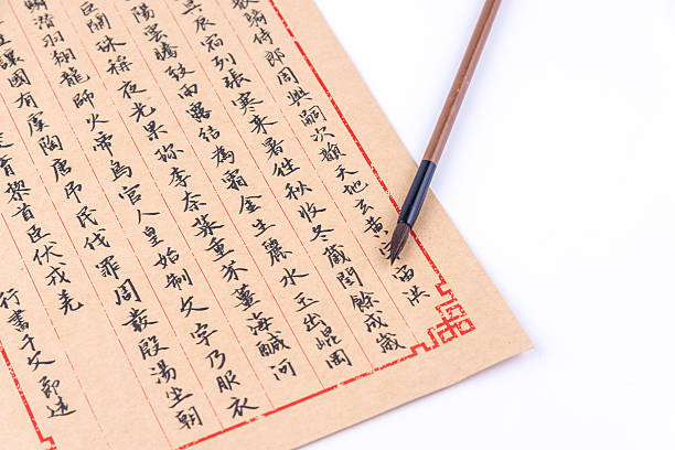 istock Chinese Calligraphy and Chinese brush 583730248
