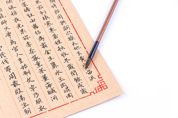 istock Chinese Calligraphy and Chinese brush 583730368