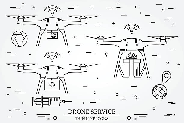 usługa drona. drone medical, dostawa, wideo i fotografia - religious icon video stock illustrations