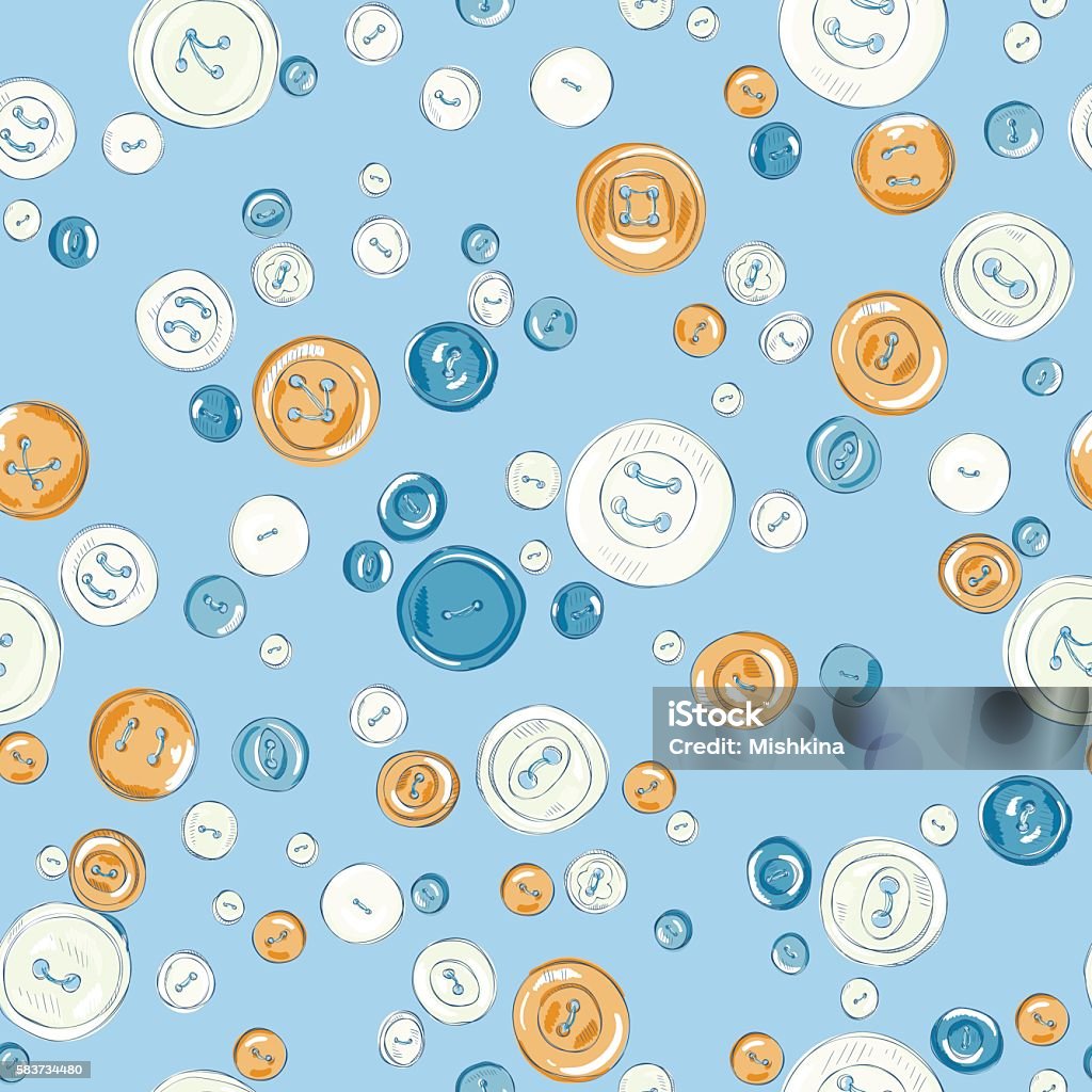 Hand Drawn Buttons Seamless Pattern Colorful Vector Illustration Stock ...