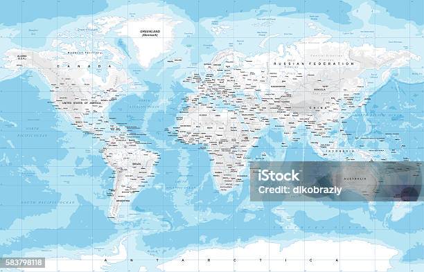 Relief Weltkarte Stock Vektor Art und mehr Bilder von Weltkarte - Weltkarte, Karte - Navigationsinstrument, Topografie