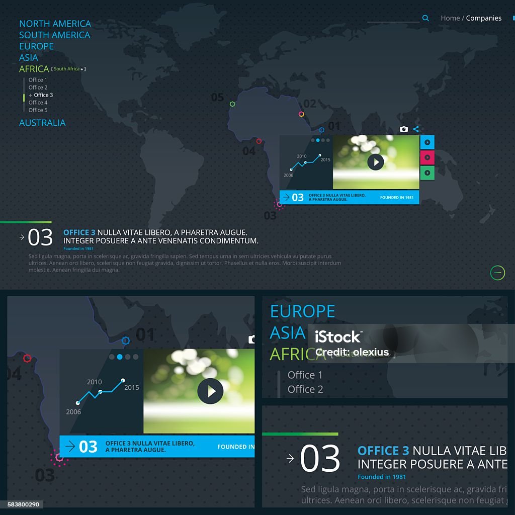 Vector Business Map Interface Stock Illustration - Download Image Now ...