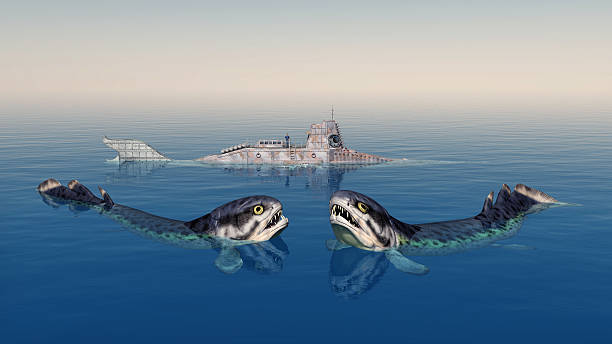 rhizodus y submarino de fantasía - bonefish fotografías e imágenes de stock