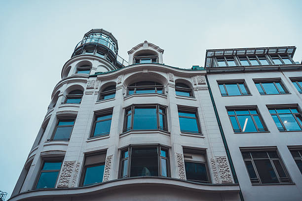 istock Street level view on apartment with cupola 583801576