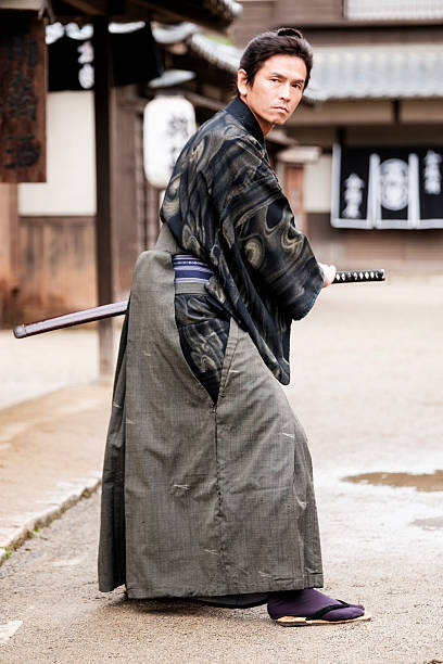 istock Japanese Samurai Ronin in Edo Period Town 583801818